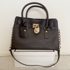 Michael Kors Hamilton Leather Bag Espresso Used
